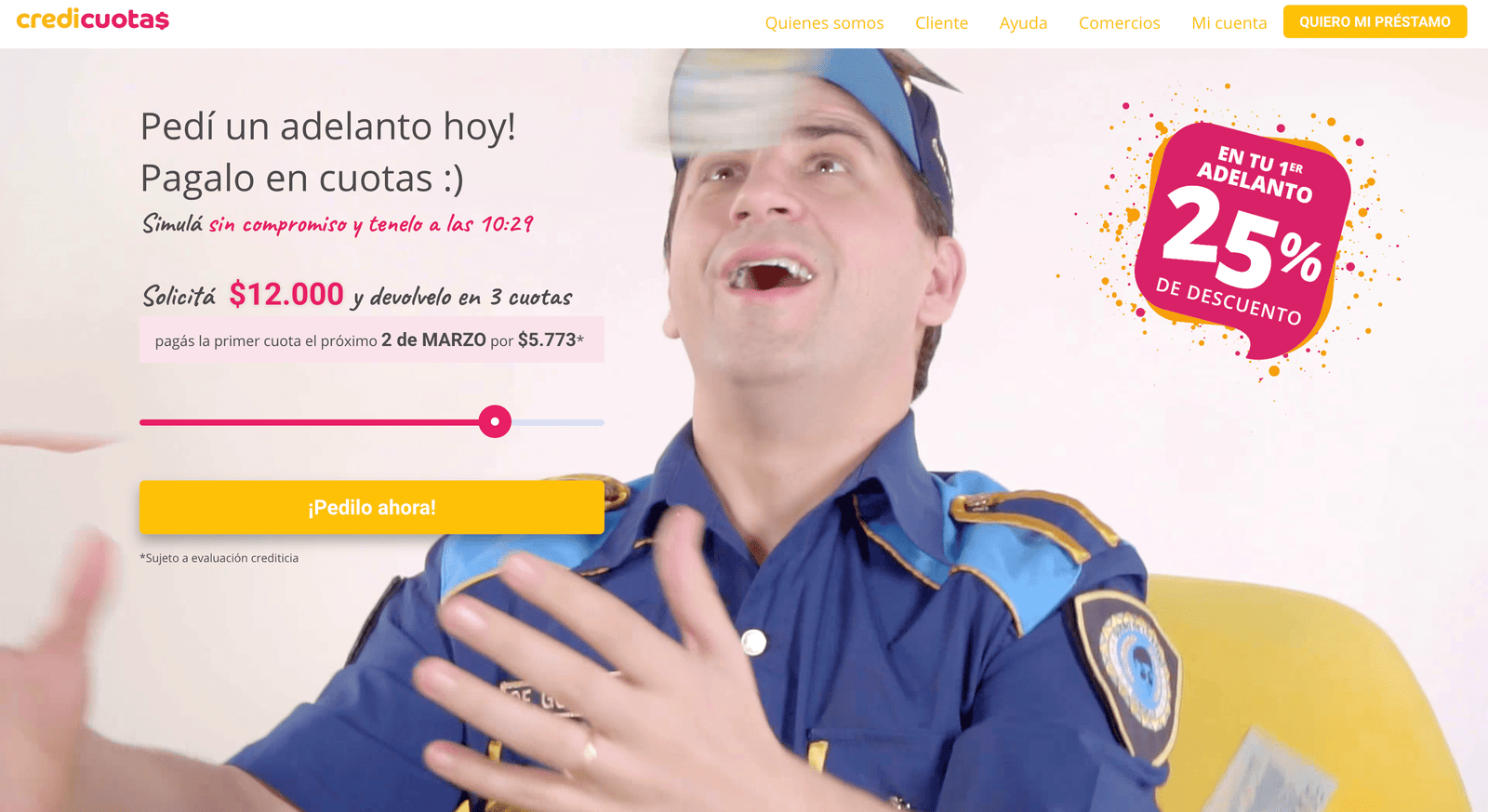 Captura de pantalla de Credicuotas