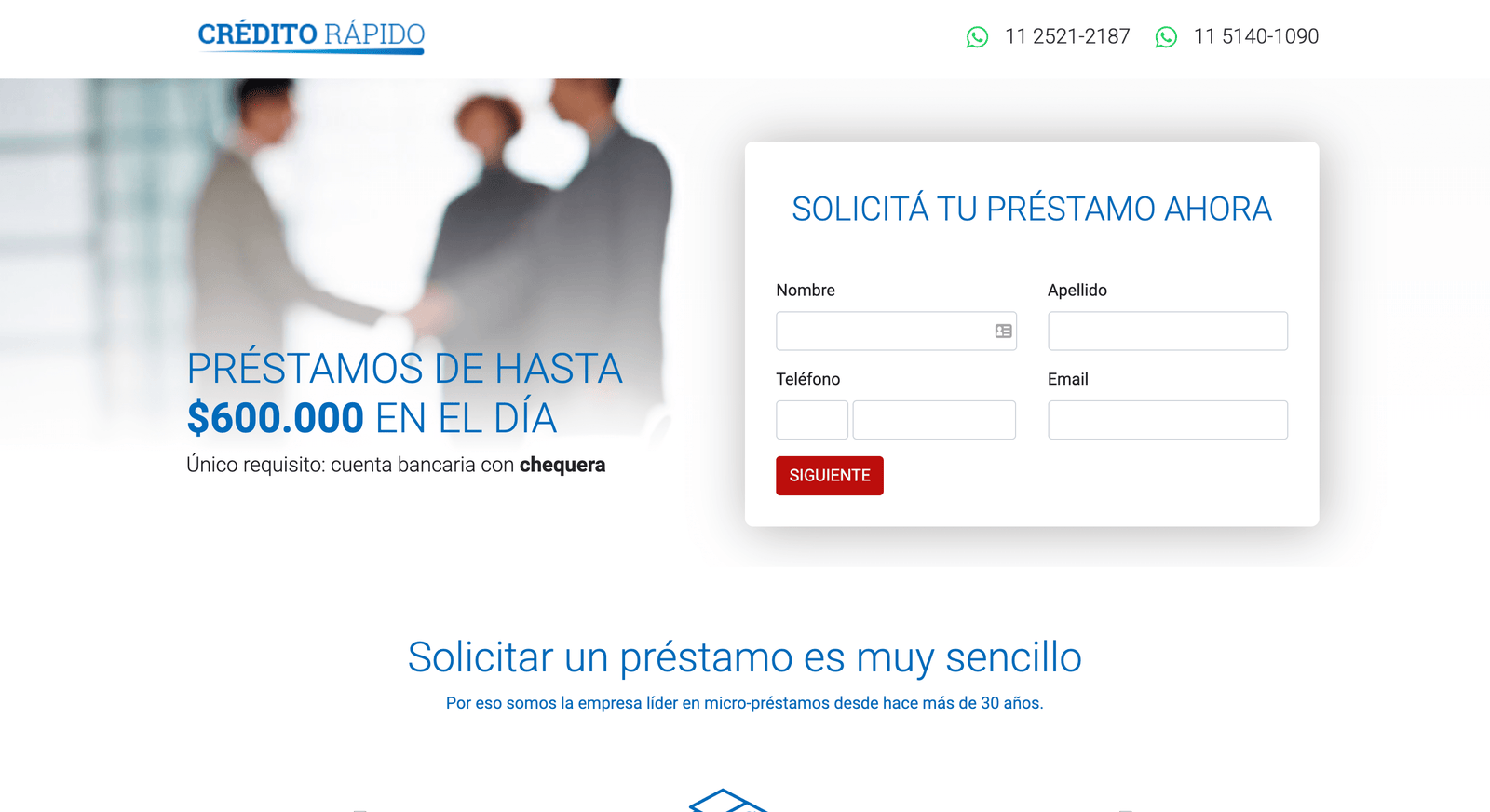 Captura de pantalla de Crédito Rápido