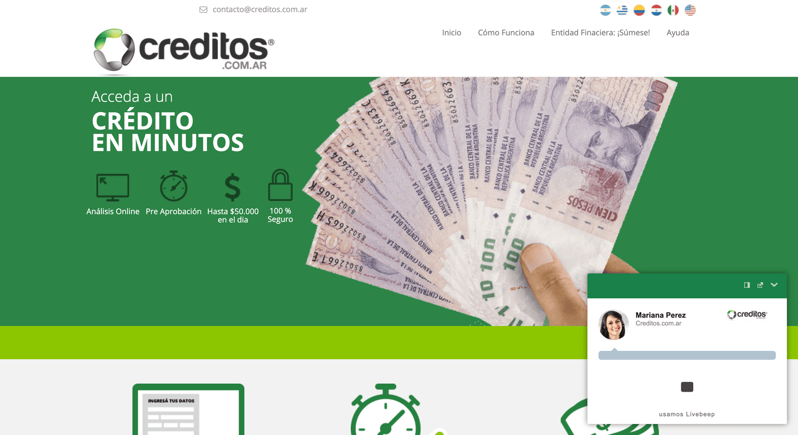 Captura de pantalla de Creditos