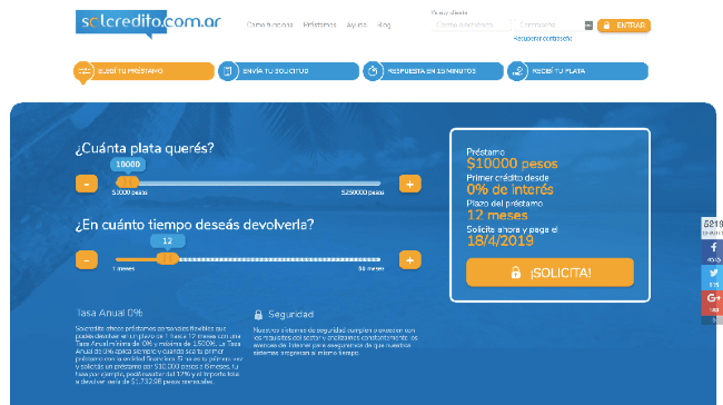 Captura de pantalla de Solcredito