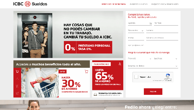 Captura de pantalla de ICBC Sueldos
