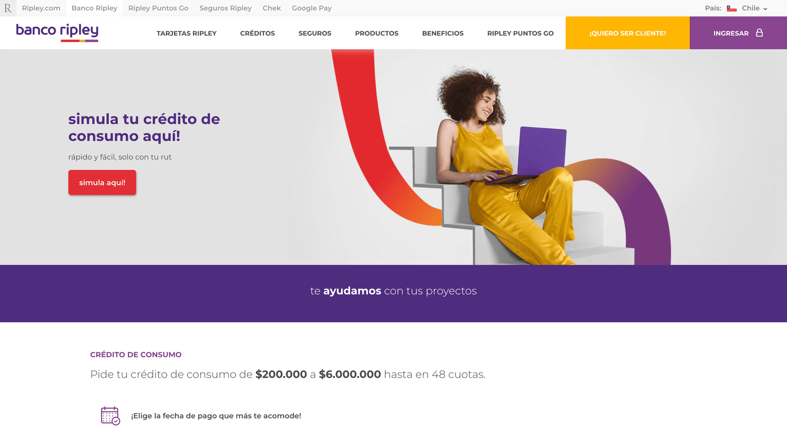 Captura de pantalla de Crédito de Consumo Ripley