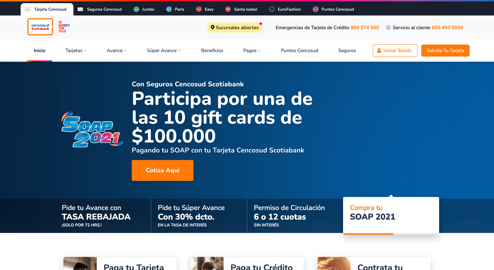 Captura de pantalla de Tarjeta Cencosud Scotiabank
