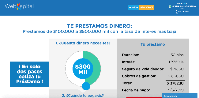 Captura de pantalla de WebKapital