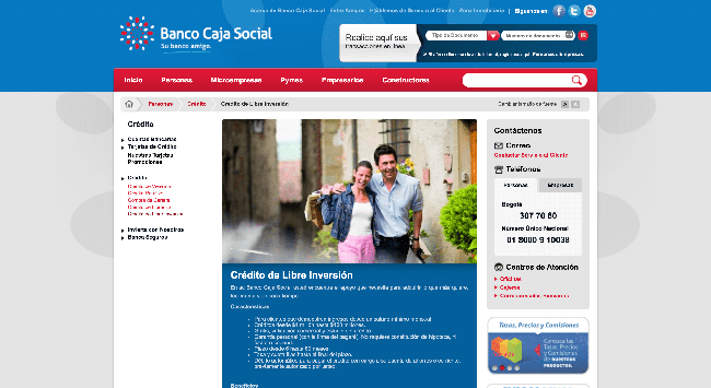 Captura de pantalla de Banco Caja Social