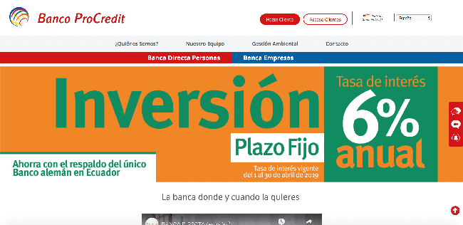 Captura de pantalla de ProCredit Bank