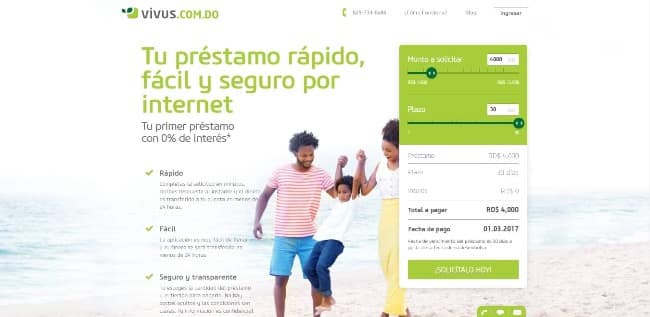 Vivus – Préstamo de hasta RD$15 000