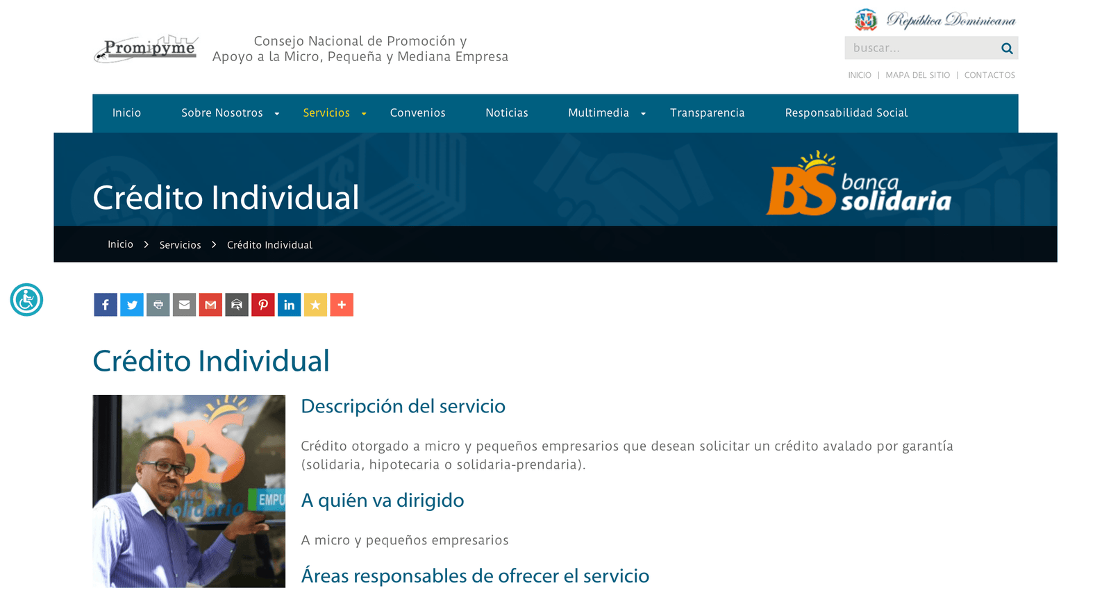 Captura de pantalla de Banca Solidaria