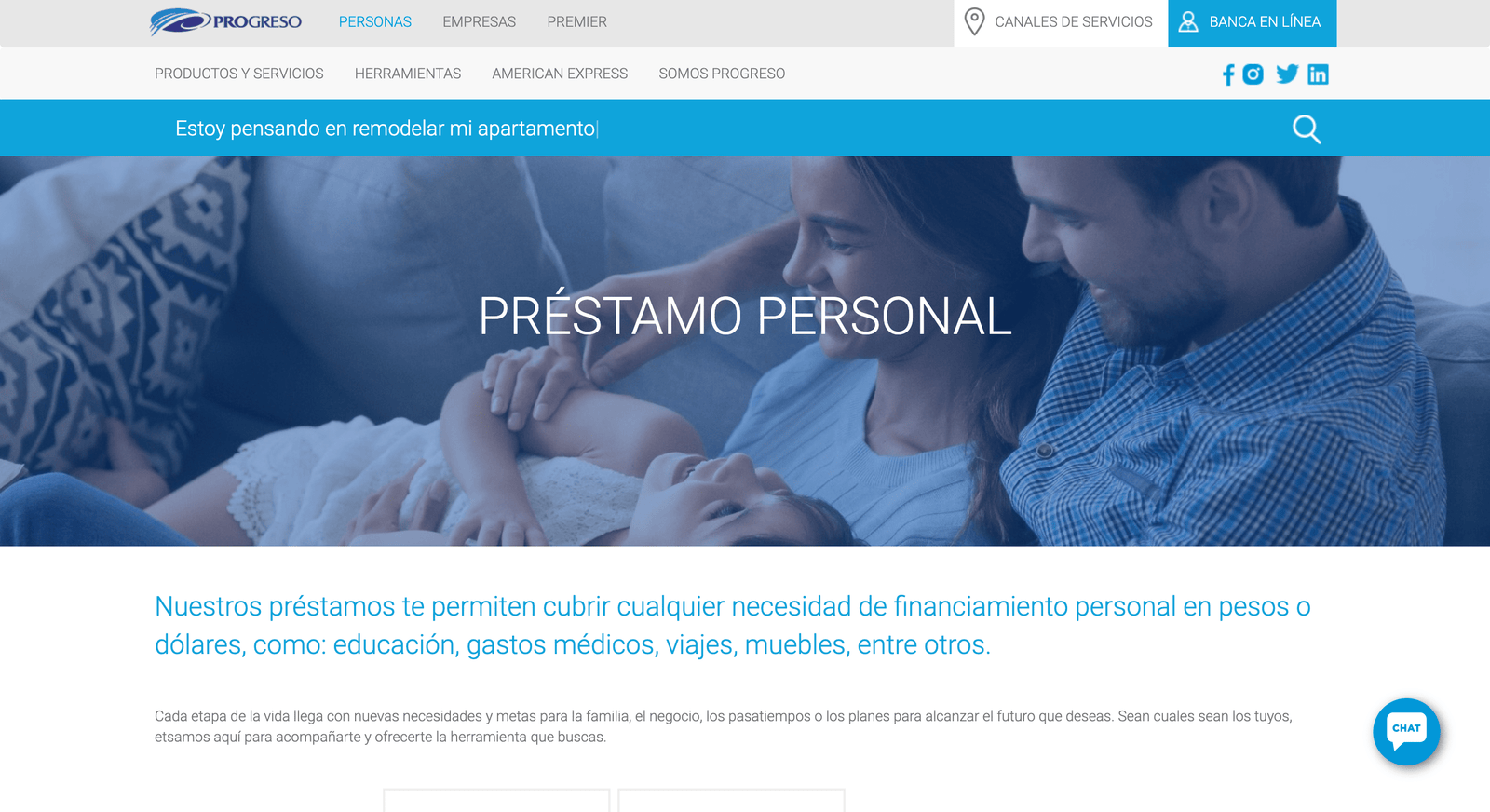 Captura de pantalla de Banco del Progreso