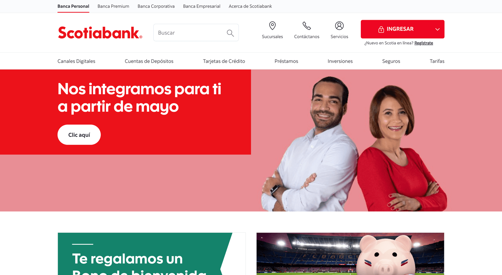 Captura de pantalla de Scotia Bank