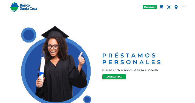 Captura de pantalla de Banco Santa Cruz