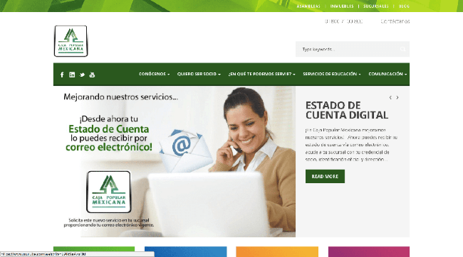 Captura de pantalla de Caja Popular Mexicana
