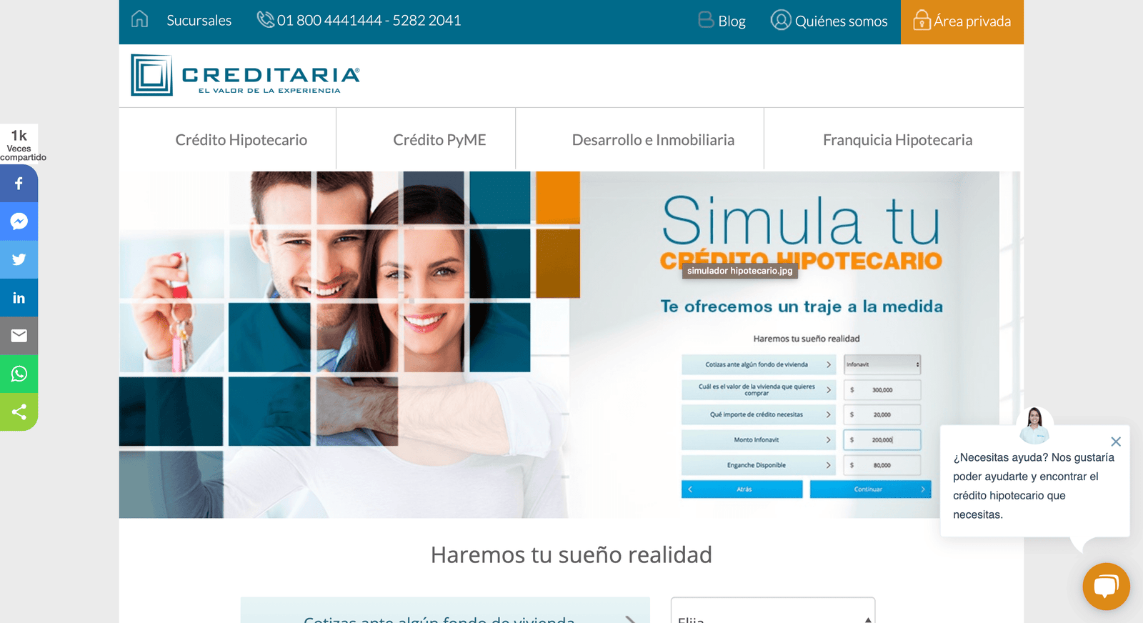 Captura de pantalla de Creditaria