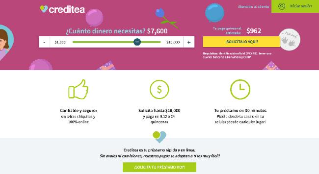Captura de pantalla de Creditea