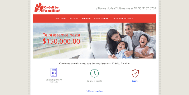 Captura de pantalla de Crédito Familiar
