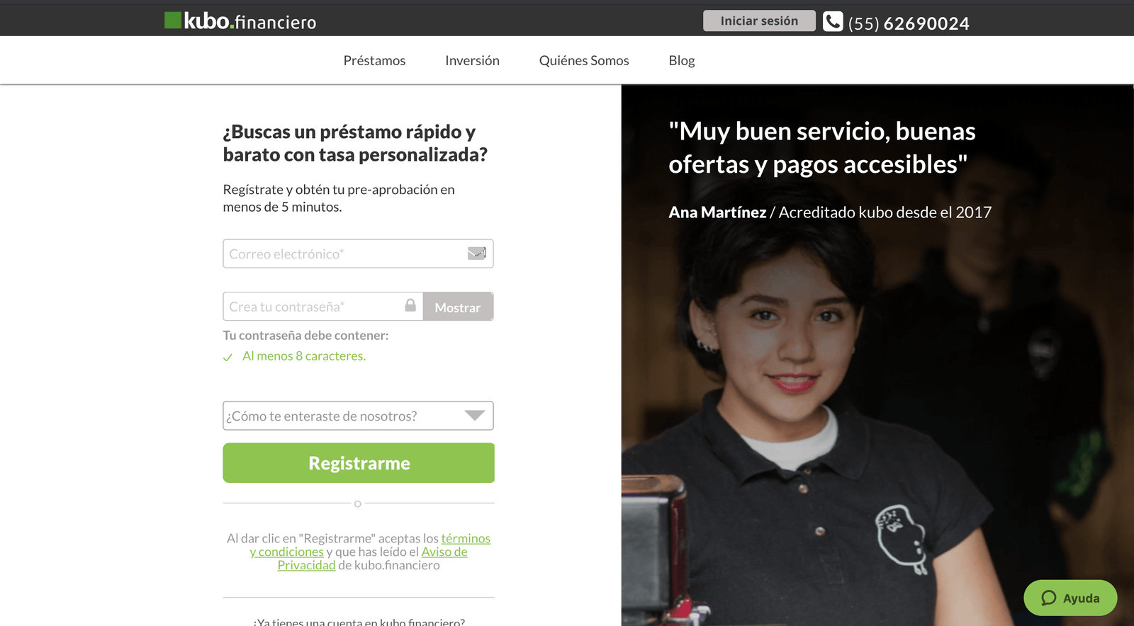 Captura de pantalla de Kubo Financiero