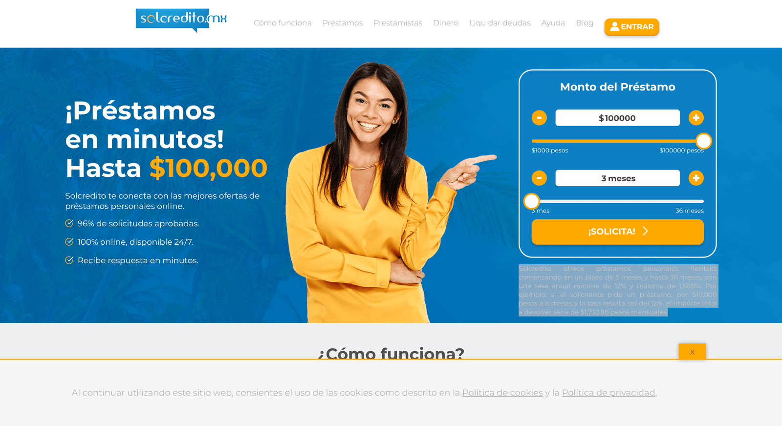Captura de pantalla de Solcredito