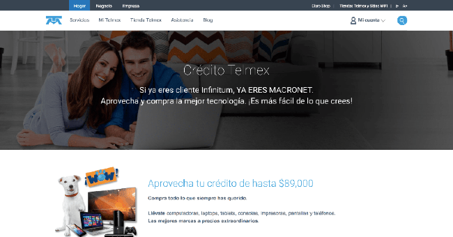 Captura de pantalla de Telmex