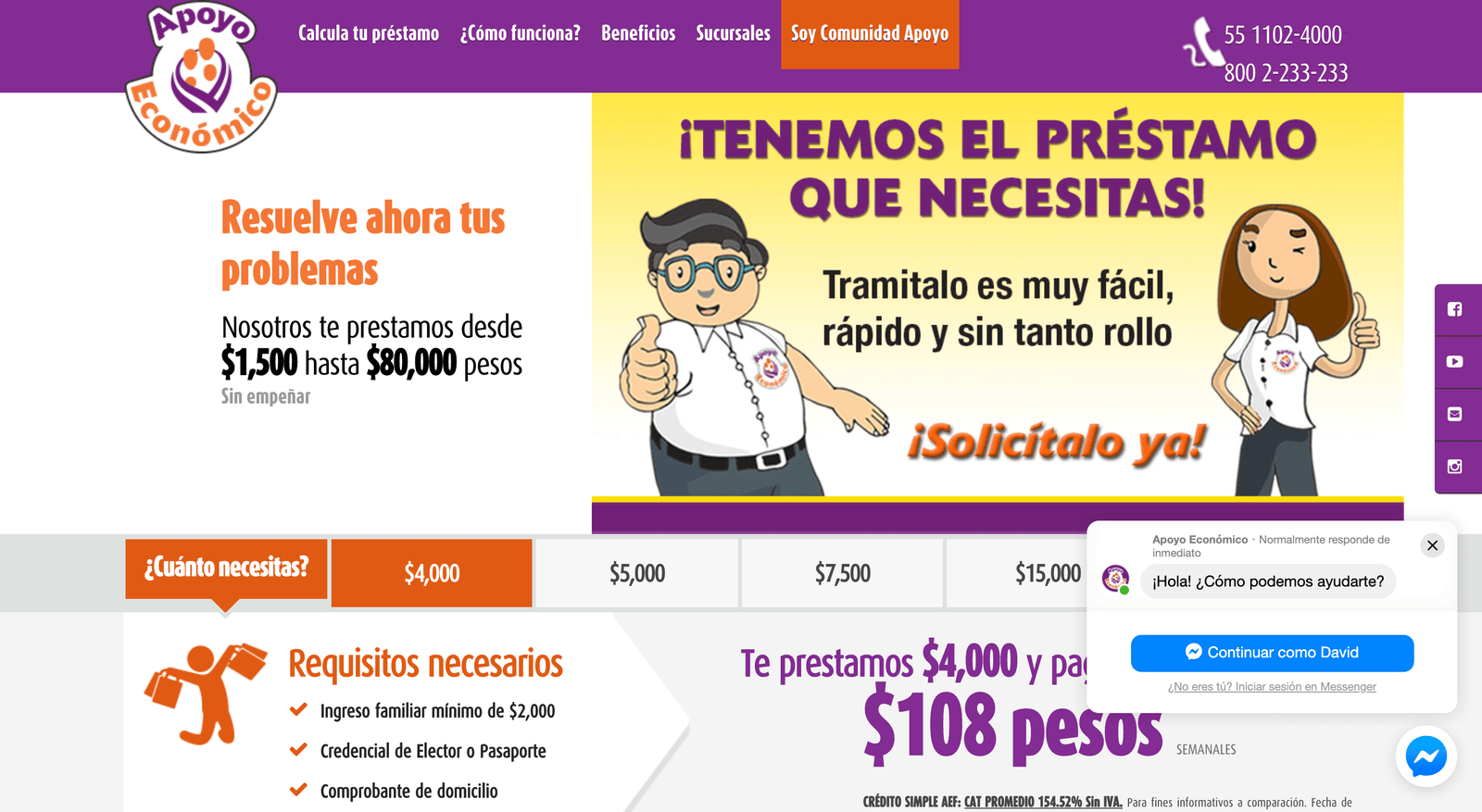 Captura de pantalla de Apoyo Económico