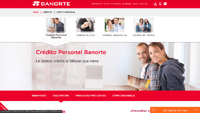 Captura de pantalla de Banorte