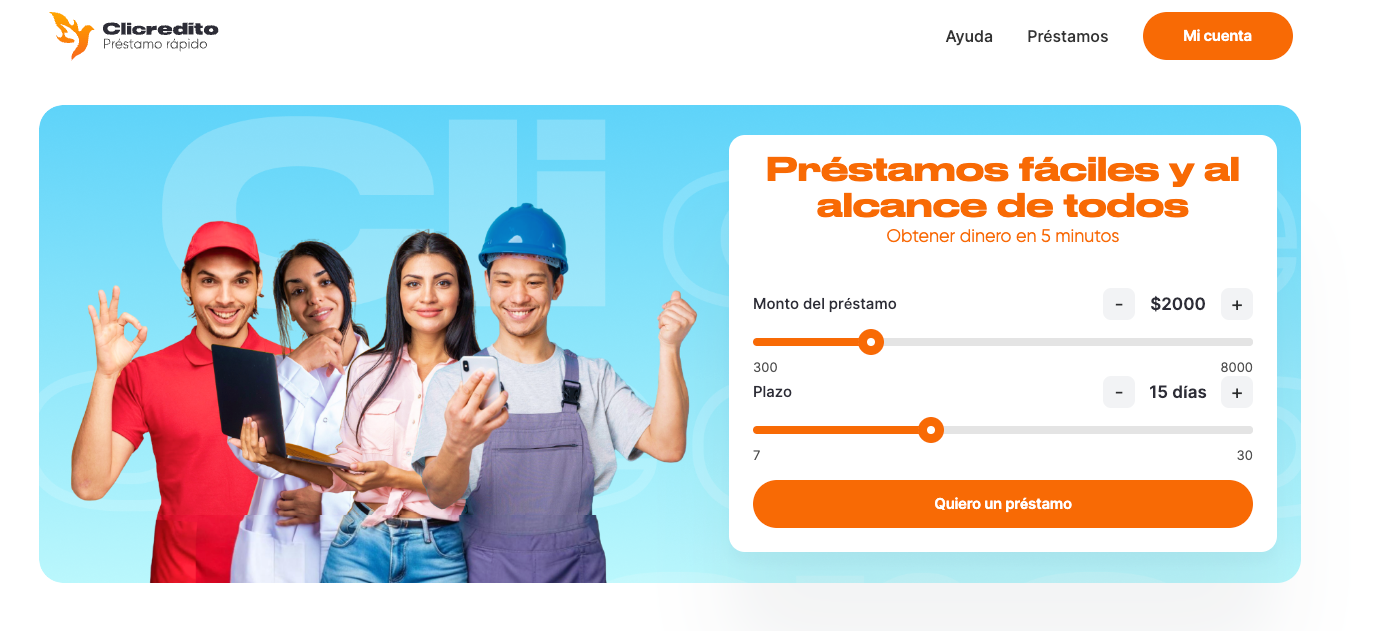 Captura de pantalla de Clicredito