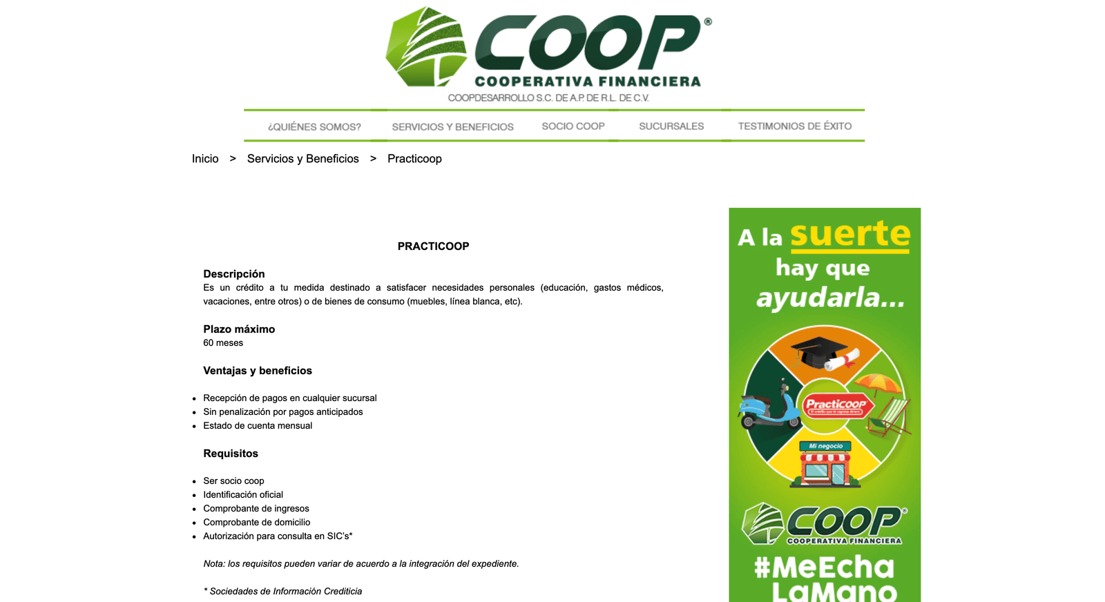 Captura de pantalla de Coop Cooperativa Financiera