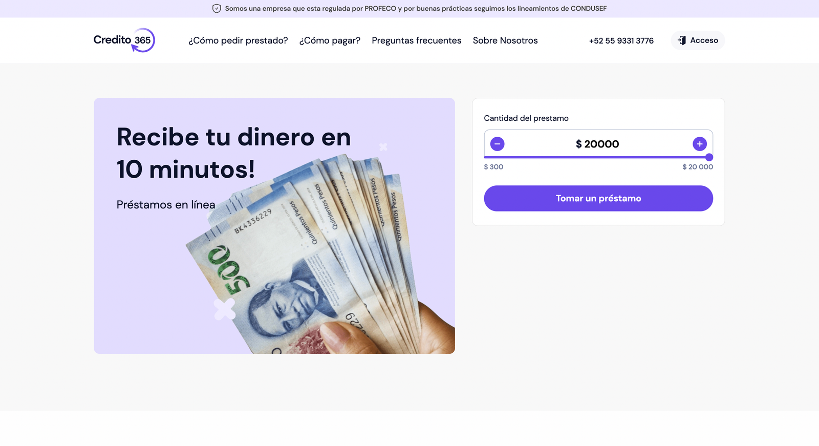 Captura de pantalla de Crédito+365
