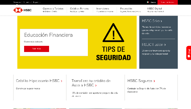 Captura de pantalla de Crédito Hipotecario HSBC