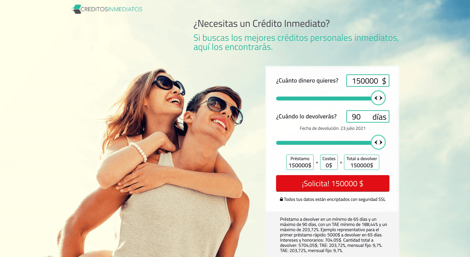 Captura de pantalla de CréditosInmediatos