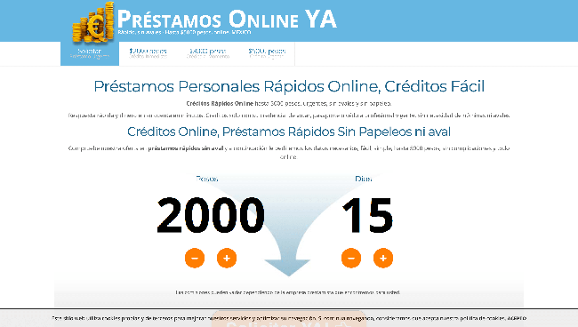 Captura de pantalla de PréstamosOnlineYa