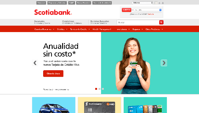 Captura de pantalla de Scotiabank