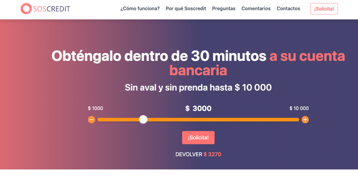 Captura de pantalla de Soscredit