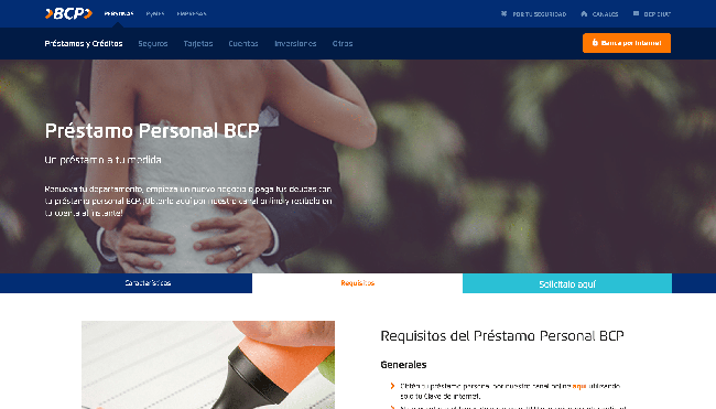 Captura de pantalla de BCP online