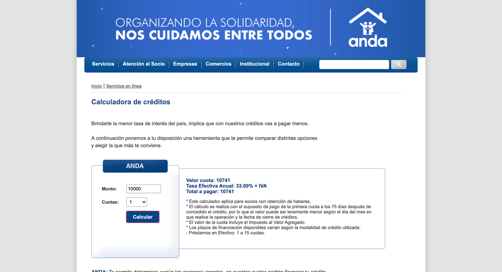 Captura de pantalla de ANDA