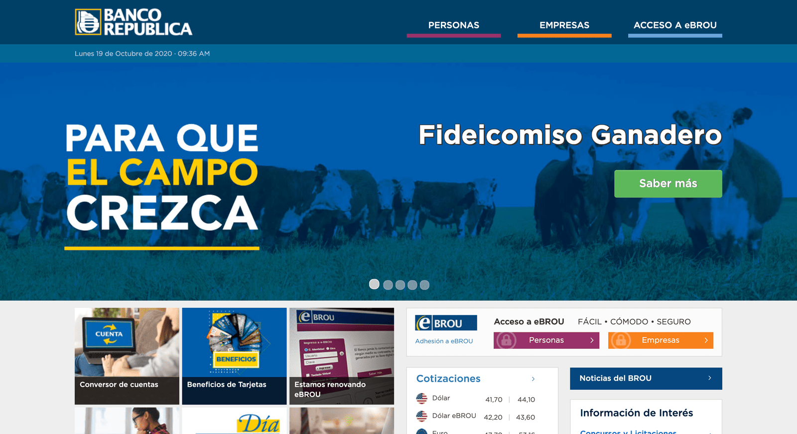 Captura de pantalla de Banco República