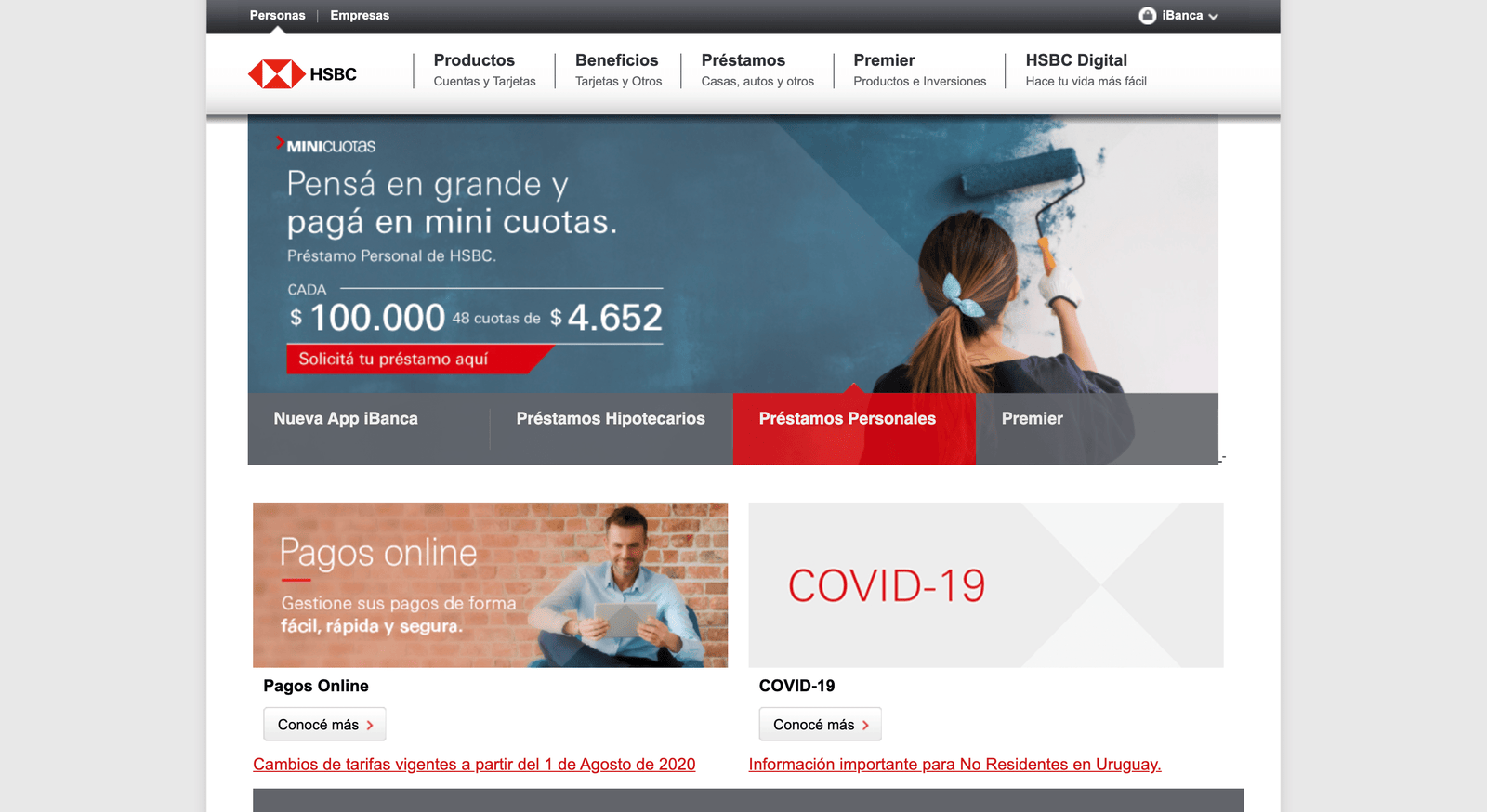 Captura de pantalla de HSBC