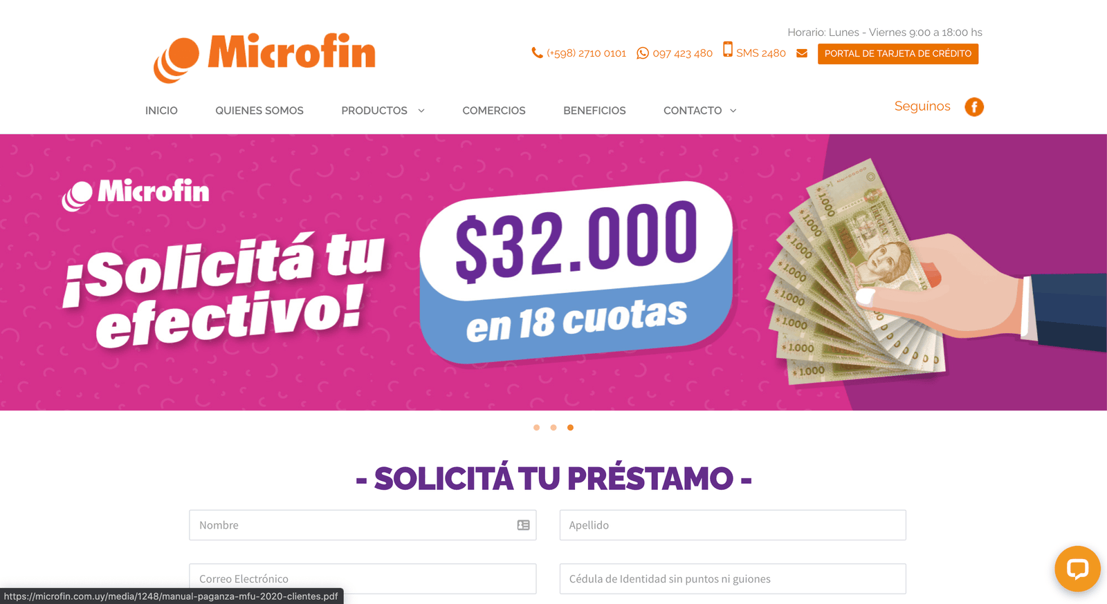 Captura de pantalla de Microfin